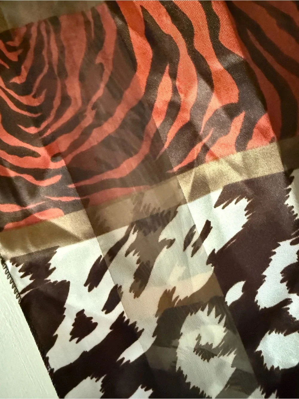 Animal Print Long Sheer Scarf/Wrap. NWOT